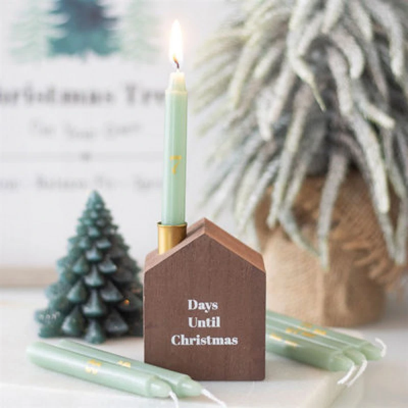 Image of Set Of 24 Mini Advent Candles With Holder