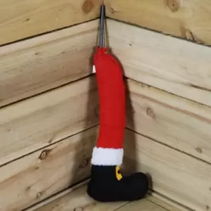 Image of 56cm Santa Desg Single Chunky Leg W/Boot For Xmas Tree W/Tag