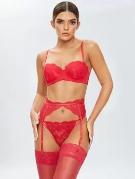 Image of Ann Summers Suspenders Sexy Lace Planet Suspender, Bright Red, Size L, Women