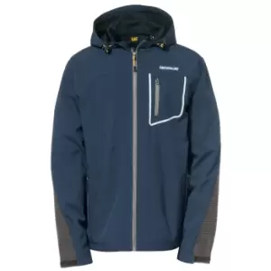 Image of Caterpillar Capstone Mens Hooded Softshell Jacket / Workwear (Medium) (Marine)