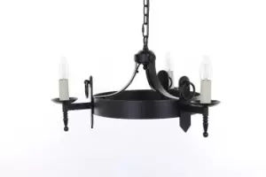 image of Mitre 3 Light matt Black Ceiling Pendant Light