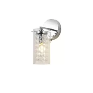 Image of Russia Wall Lamp Switched, E14, Polished Chrome, Crystal, Glass