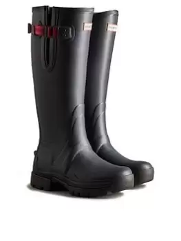 image of Hunter Balmoral Side Adjustable Wellington Boots - Navy, Size 4, Women