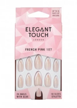 Image of Elegant Touch Statement French Nails - Stiletto Pink