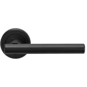 image of Serozzetta - Philadelphia Lever on concealed fix round rose Matt Black - Black