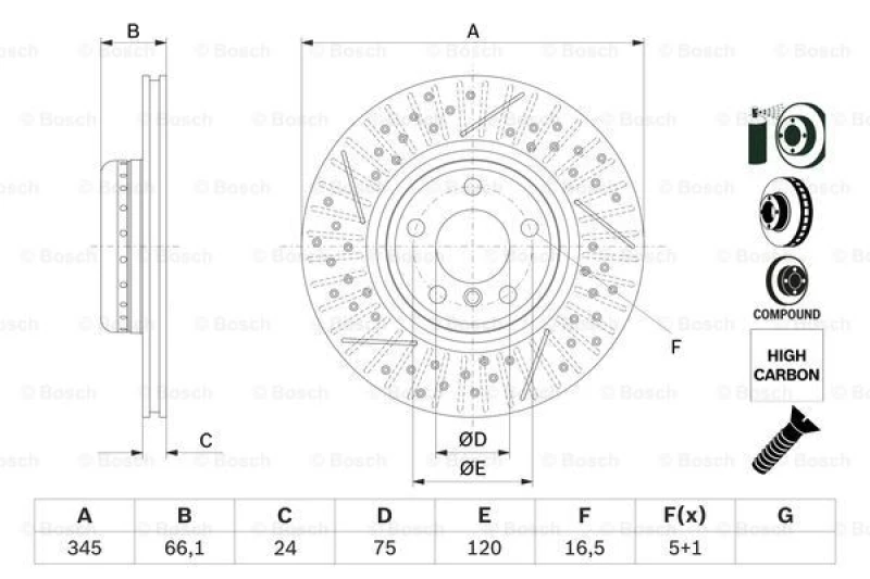 Image of Brake disc Bosch 0 986 479 E05