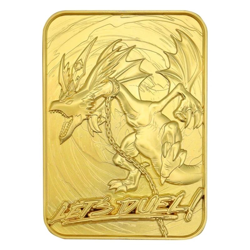 Image of Yu-Gi-Oh! Limited Edition 24k Gold Plated Harpie's Pet Dragon Metal Card Metallic Gold unisex