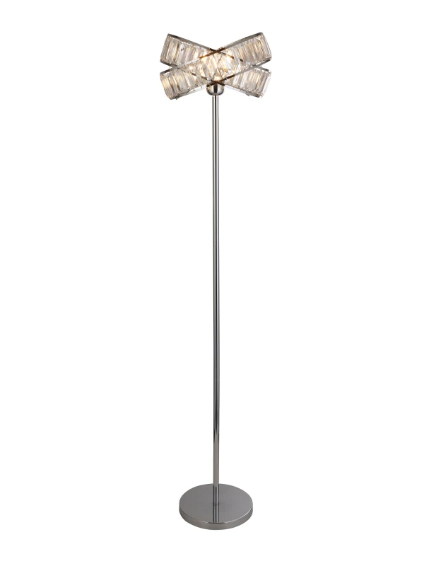 Image of Searchlight Juno Chrome & Acrylic Floor Lamp Clear - Searchlight Clear MP89601