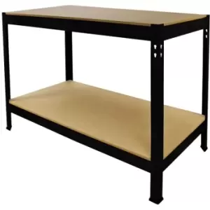 Image of Workbench DIY Station Garage Boltless Heavy Duty Metal Work Tool - Black