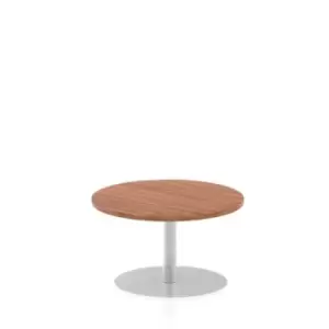 Image of Italia 800mm Poseur Round Table Walnut Top 475mm High Leg