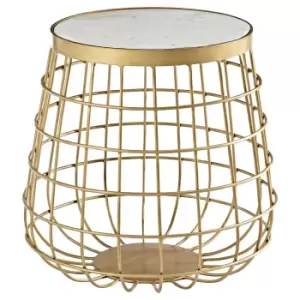 Image of Nirav White Marble Top Side Table
