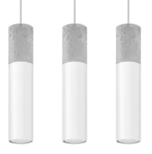 image of Borgio Triple Hanging Pendant Light Grey, White GU10