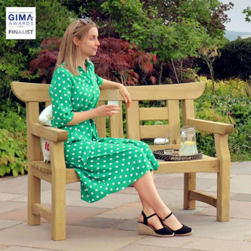 Image of Zest Cherry Blossom Wooden Garden Park Bench Seat 2 Seater