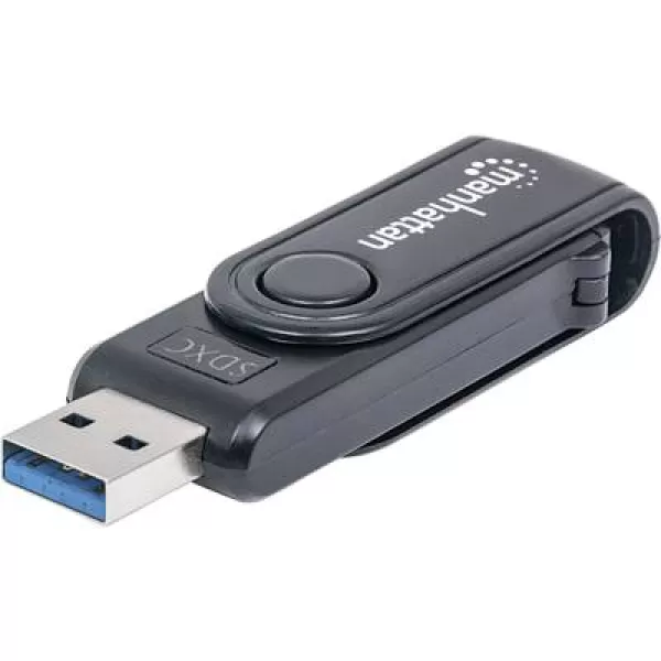 Image of Manhattan Mini Multi-Card Reader/Writer USB 3.0 externer Card Reader/Writer 24-in-1 External memory card reader USB 3.2 1st Gen (USB 3.0), SD, MMC mob