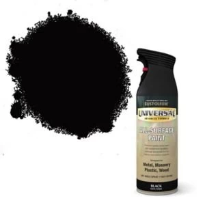 Image of Rust-Oleum Universal Black Satin Multi-surface Spray Paint 400ml