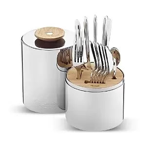 image of Christofle Essentiel 24 Piece Flatware Set with Storage Canister