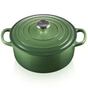 image of Le Creuset 20cm Cast Iron Round Casserole Bamboo Green