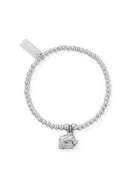 image of ChloBo Childrens Sterling Silver Cute Charm Elephant Bracelet - Silver