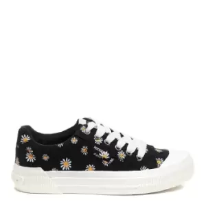 image of Rocket Dog Cheery Black Daisy Print Trainers