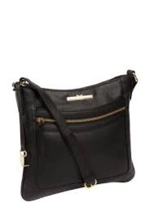 image of Pure Luxuries London Black 'Lewes' Leather Cross Body Bag