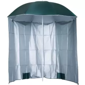 Image of 88' 2.2M Fishing Umbrella Beach Parasol with Sides Brolly Shlter Canopy Shade with FREE Carry Bag Green - Outsunny