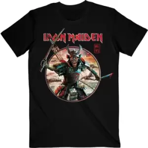 Image of Iron Maiden - Senjutsu Eddie Warrior Circle Unisex Large T-Shirt - Black
