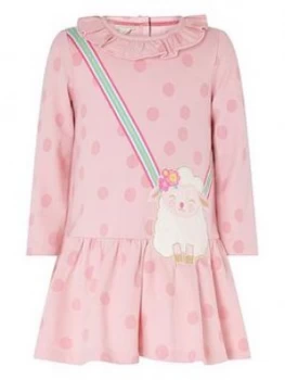 image of Monsoon Baby Girls S.E.W. Cute Sheep Sweat Dress - Pink