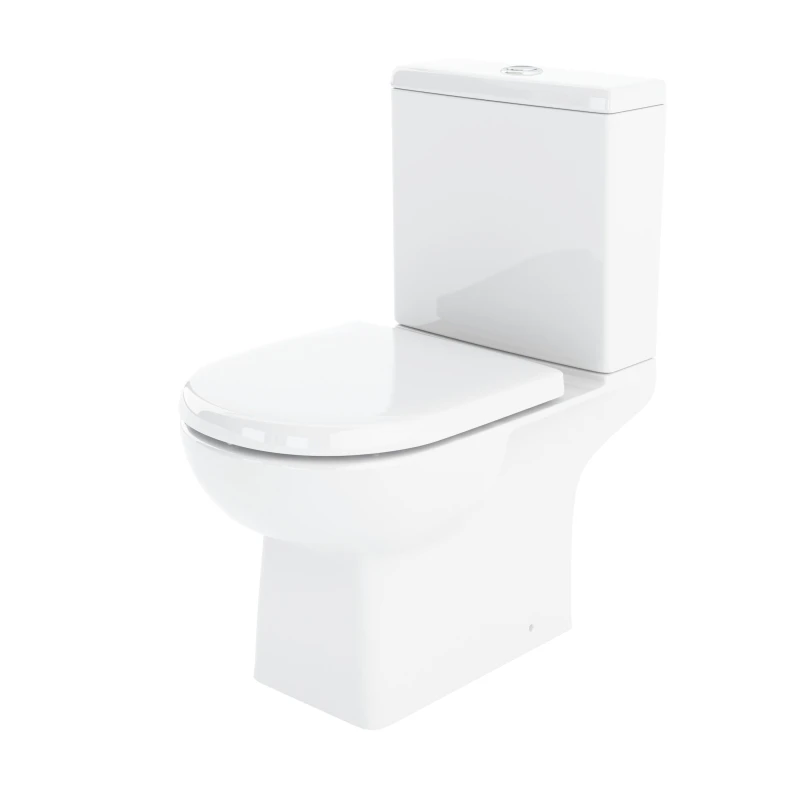 Image of Balterley Modern Bathroom Close Coupled Toilet , 810mm x 400mm, White White