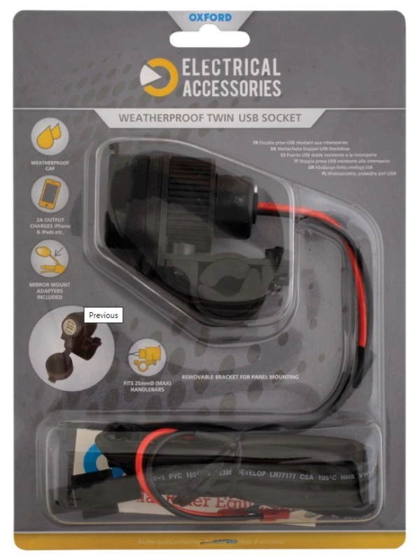 Image of Oxford EL102 Dual Port USB charger (5V 2 Amp)