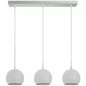 image of Helam Marion Straight Bar Pendant Ceiling Light White 65cm