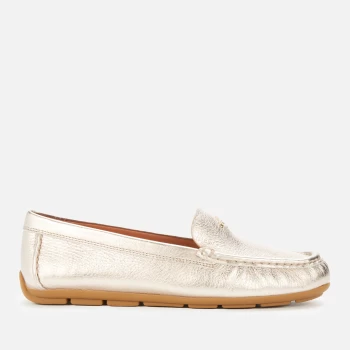 Image of Coach Womens Marley Metallic Leather Driving Shoes - Champagne - UK 4