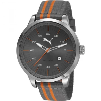 Mens Puma PU10364 COOL DOWN - grey orange Watch