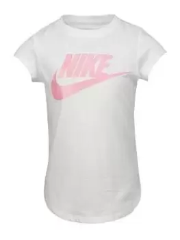 Image of Nike Younger Girls Futura Ss Tee, White, Size 2-3 Years, Women