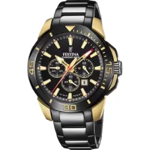 Image of Festina F20644-1 Mens Chrono Bike Black Steel Bracelet Wristwatc