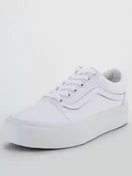 image of Vans Ua Old Skool Platform, White/White, Size 3, Women