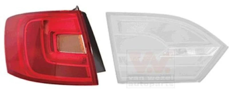 Image of VAN WEZEL 5772921 Rear light Outer section, with bulb holder, Left Combination Rearlight (391)