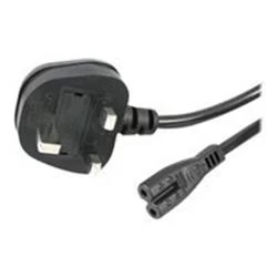 Image of StarTech 1m Laptop 2 Slot C7 Power Cord BS 1363 UK Plug