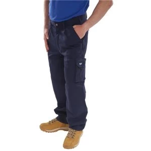 Click Traders Newark Cargo Trousers 320gsm 34 Tall Navy Blue Ref