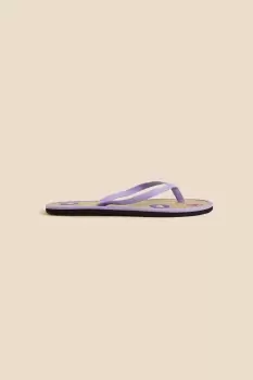 Image of Flower Embroidered Seagrass Flip Flops