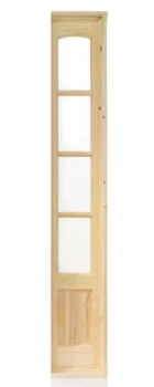 Image of Wickes Newland Internal French Door Demi Side Panel Pine Glazed 4 Lite 1981 x 292mm