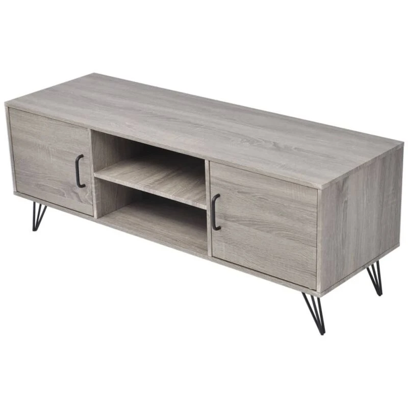 Image of vidaXL TV Cabinet Entertainment Unit Media Console 2 Shelves 120x40x45cm Grey
