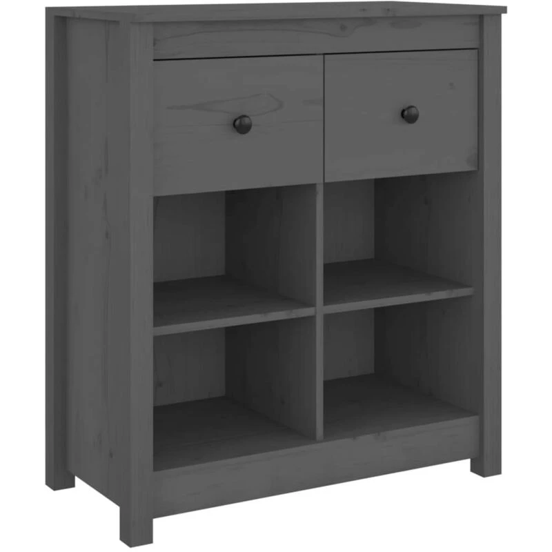 Image of VIDAXL Sideboard Grey 70x35x80cm Solid Wood Pine Vidaxl 8720286922576