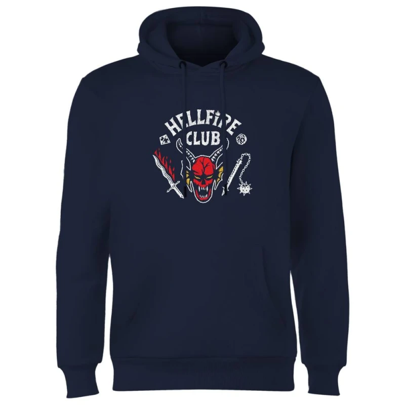 Image of Stranger Things Hellfire Club Vintage Hoodie - Navy - S