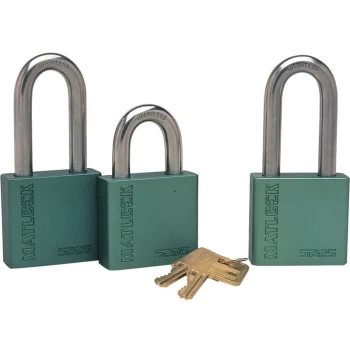 image of 50X25MM Weatherproof Aluminium Padlock - Matlock