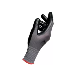 Image of Nitrile Coated Gloves, Mechanical Hazard, Black, Size 8