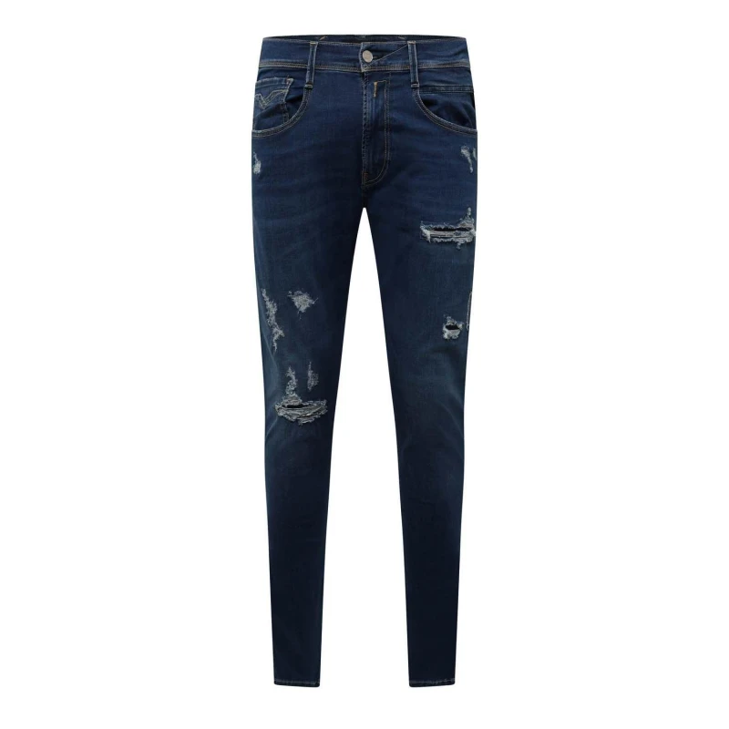 Image of Replay Bronny Ripped Slim-Fit Jeans Blue male 31R