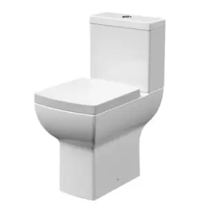 image of Nuie Ava Comfort Height Rimless Pan, Cistern & Seat - White