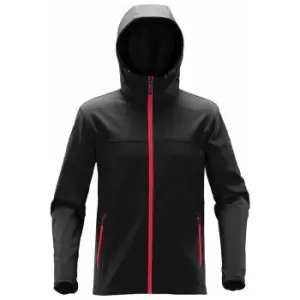 image of Stormtech Mens Orbiter Hooded Soft Shell Jacket (M) (Black/Bright Red)