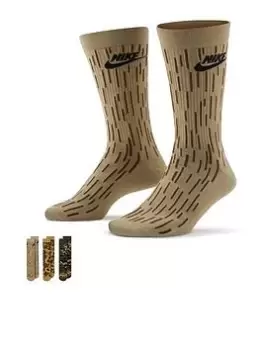 Image of Nike Everyday Essential Crew Socks, Multi-Color, size: L, Unisex, Socks, DH3414-903