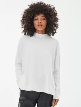 Image of Barbour International Enfield Button Detail Knitted Jumper - Off White, Size 10, Women